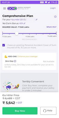 Acko Car and Bike Insurance App για Android