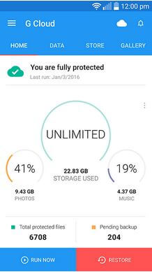 G Cloud Backup Storage App για Android