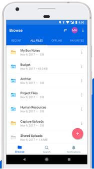 Εφαρμογή Box Android Cloud Storage