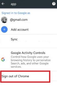 Αποσυνδεθείτε από το Chrome τηλέφωνο Android