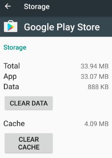 Εκκαθαρίστε την προσωρινή μνήμη του Google play store για να διορθώσετε το σφάλμα 413