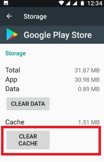 Διαγράψτε την προσωρινή μνήμη του Google Play store για να διορθώσετε το σφάλμα 911