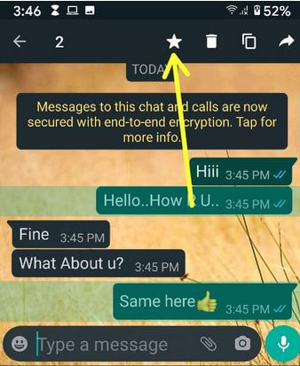 Πώς να προσθέσετε αστέρι σε ένα μήνυμα στο WhatsApp Android