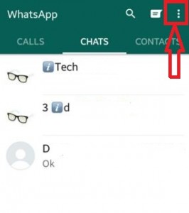 Πατήστε στις ρυθμίσεις κάθετης κουκκίδας WhatsApp