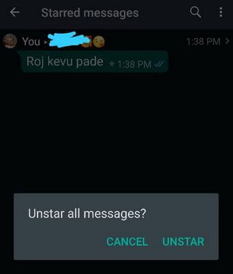 Κατάργηση αστεριού Όλα τα μηνύματα WhatsApp στο Android