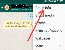 Πληροφορίες ομάδας στο WhatsApp Android