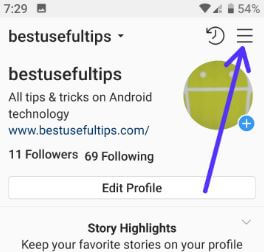 Πρόσβαση προφίλ Instagram σε Android