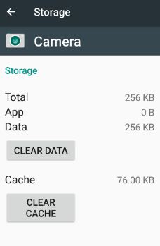 εκκαθάριση προσωρινής μνήμης και δεδομένων της εφαρμογής κάμερας στο τηλέφωνο Android 7.0