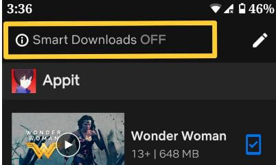 Απενεργοποιήστε τις έξυπνες λήψεις στην εφαρμογή Netflix στο Android