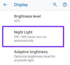 Πώς να ενεργοποιήσετε / απενεργοποιήσετε το νυχτερινό φως στα Pixel 3 και Pixel 3 XL