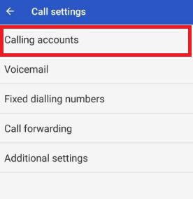 Αγγίξτε λογαριασμούς κλήσεων κάτω από τις ρυθμίσεις κλήσεων σε pixel XL