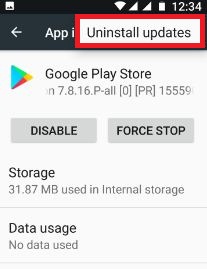 Απεγκαταστήστε την ενημέρωση Google Play store για να διορθώσετε τον κωδικό σφάλματος 921